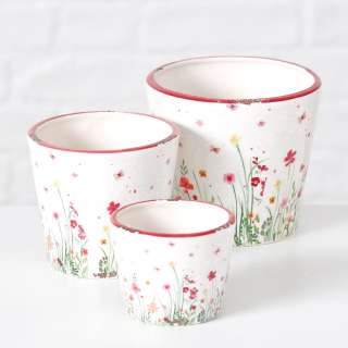 home24 Pflanztopf Flowery (3-teilig)