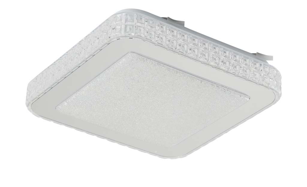 LED-Deckenleuchte mit Kristallglas ´eckig´ ¦ silber Lampen & Leuchten > Innenleuchten > Deckenleuchten - Höffner