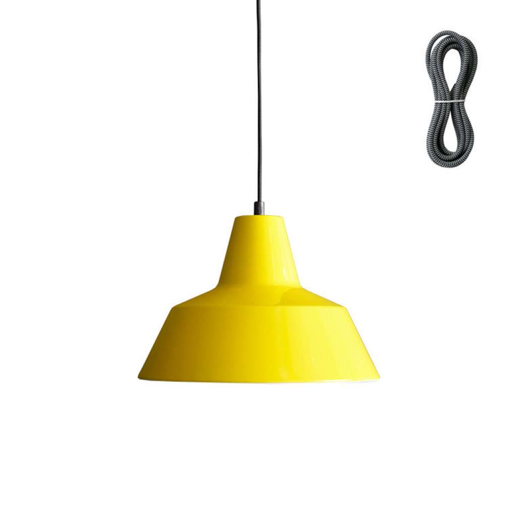 Made By Hand - Workshop 3 Hängeleuchte - yellow - Kabelfarbe snake - Baldachin schwarz - indoor