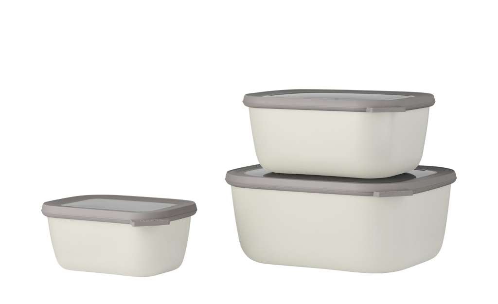 Mepal Multischüssel-Set, 3-teilig / 0,75l, 1,5l, 3,0l  Cirqula ¦ weiß ¦ Kunststoff Geschirr > Schalen - Höffner