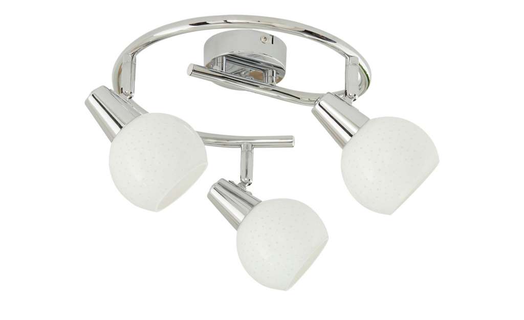 Deckenstrahler, 3-flammig, chrom, Glas weiß-glänzend ¦ silberØ: 25 Lampen & Leuchten > Innenleuchten > Deckenleuchten - Höffner