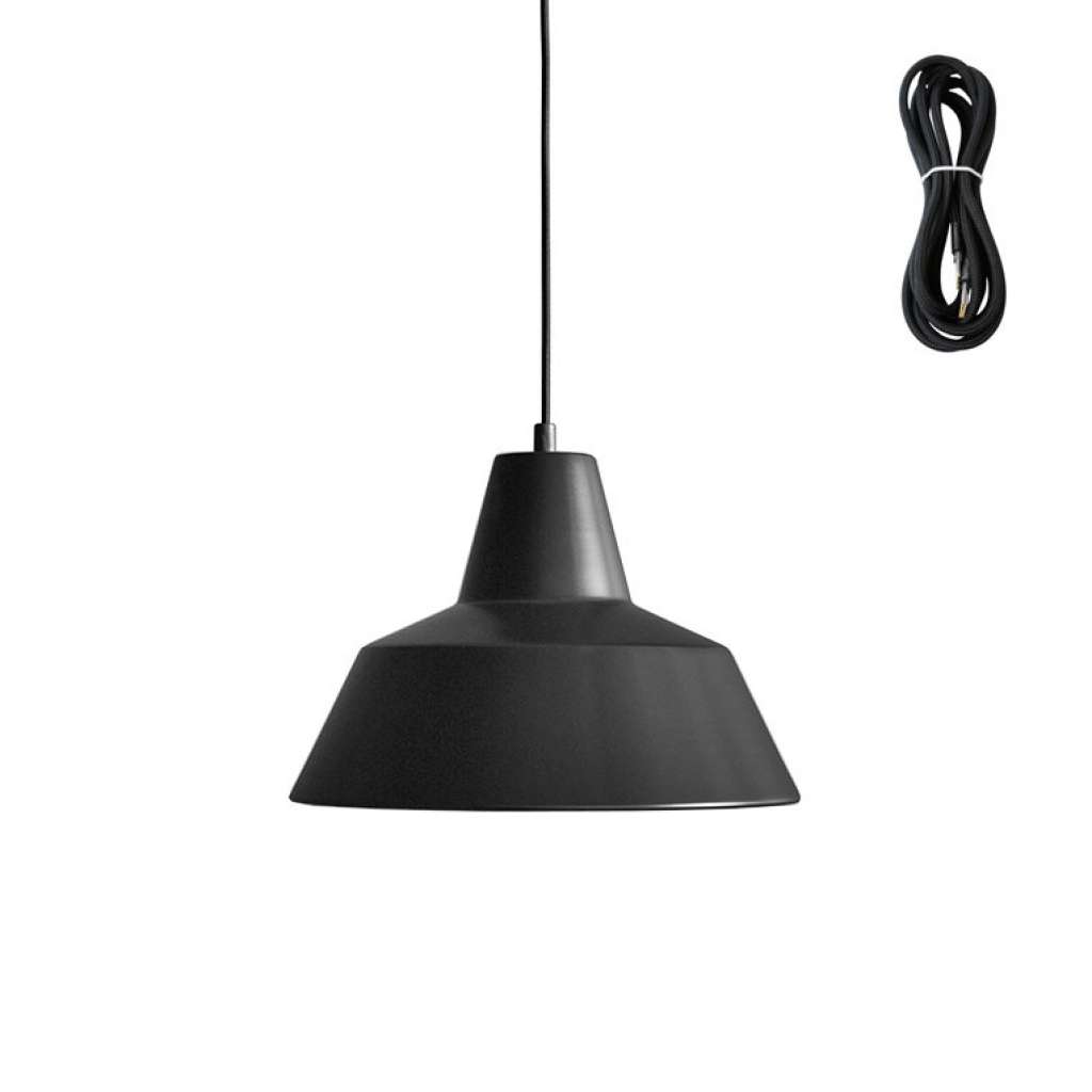 Made By Hand - Workshop 3 Hängeleuchte - matt black - Kabelfarbe schwarz - Baldachin schwarz - indoor