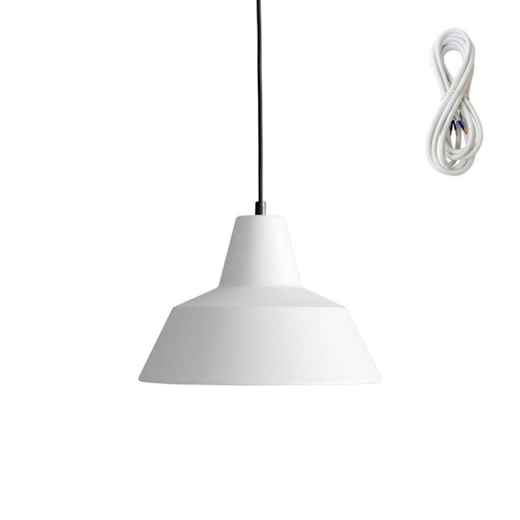 Made By Hand - Workshop 3 Hängeleuchte - matte white - Kabelfarbe weiß - Baldachin weiß - indoor