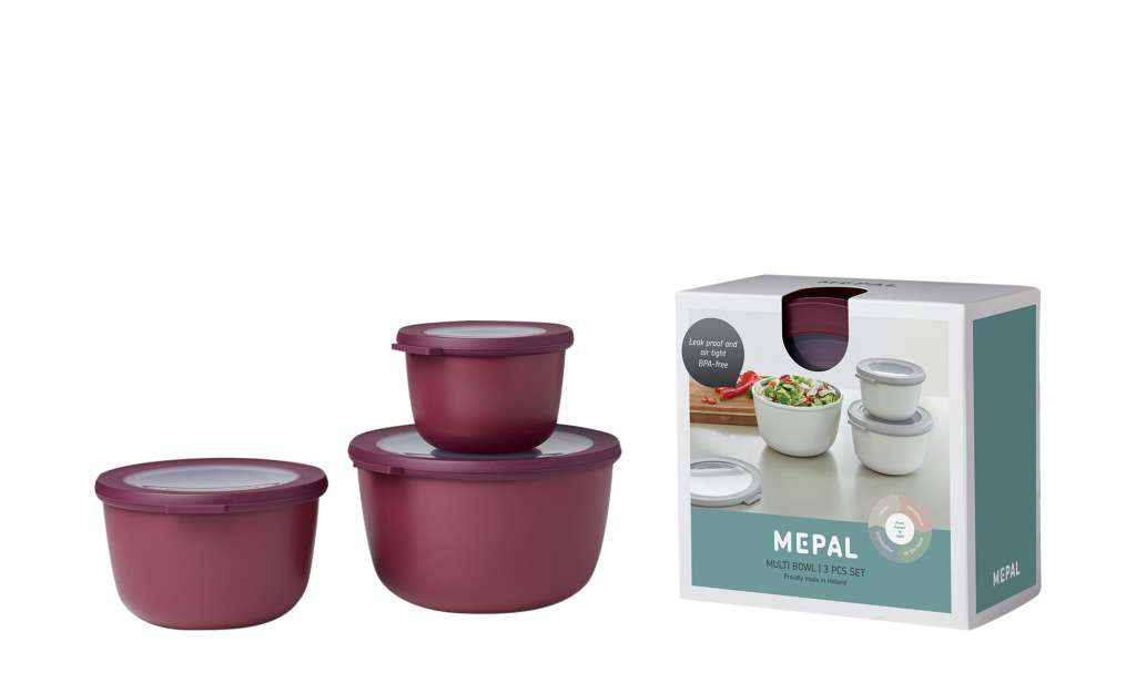 Mepal Multischüssel-Set, 3-teilig / 0,5l, 1,0l, 2,0l  Cirqula ¦ lila/violett ¦ Kunststoff Geschirr > Schalen - Höffner