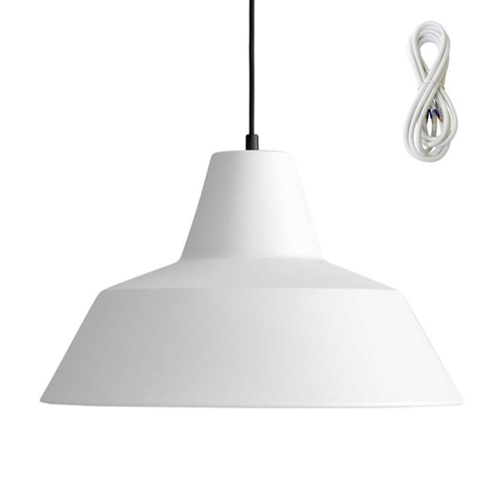 Made By Hand - Workshop 5 Hängeleuchte - matte white - Kabelfarbe weiß - Baldachin weiß - indoor