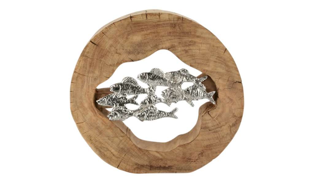Deko Objekt Fischschwarm ¦ holzfarben ¦ Aluminum, HolzØ: 29 Dekoration > Dekoartikel - Höffner