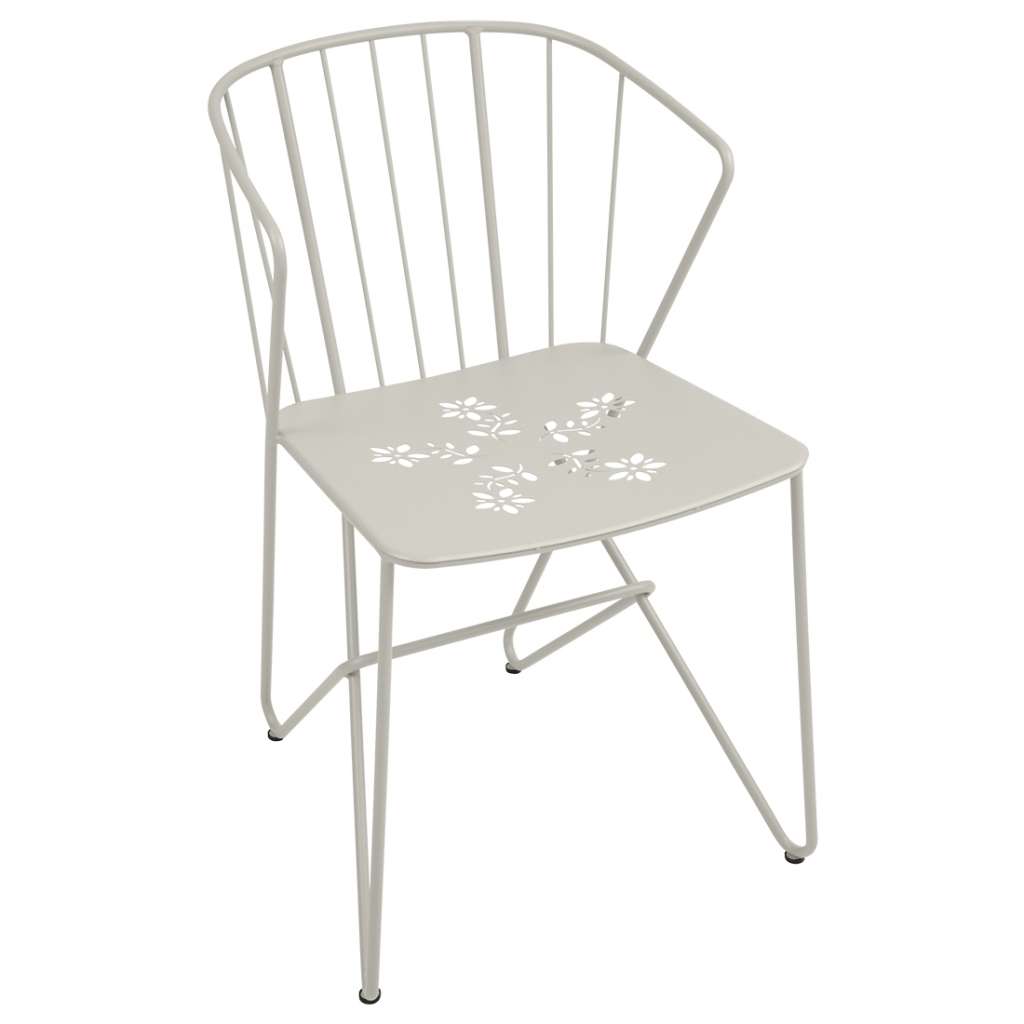 Fermob - Flower Stuhl perforiert - A5 Lehmgrau - outdoor