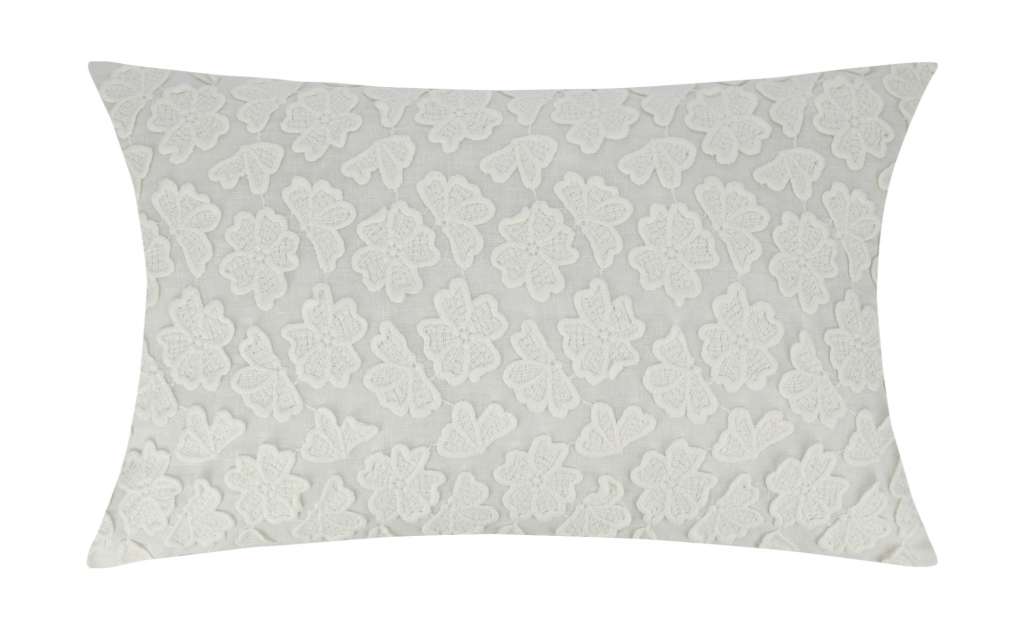 HOME STORY Kissen  Stickblütenkopf ¦ weiß ¦ 100% Polyesterfüllung Heimtextilien > Kissen > Dekokissen - Höffner