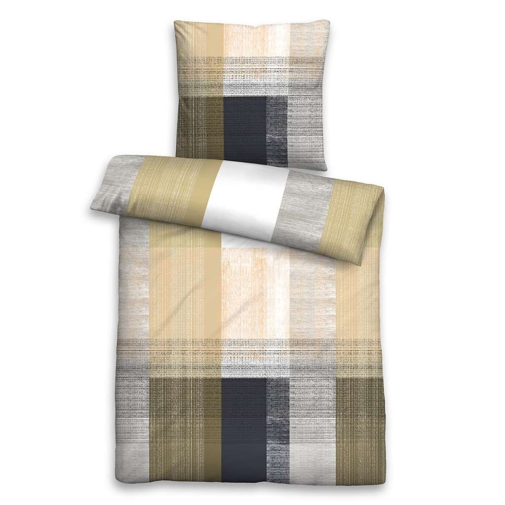 home24 Mako-Satin Bettwäsche Karo