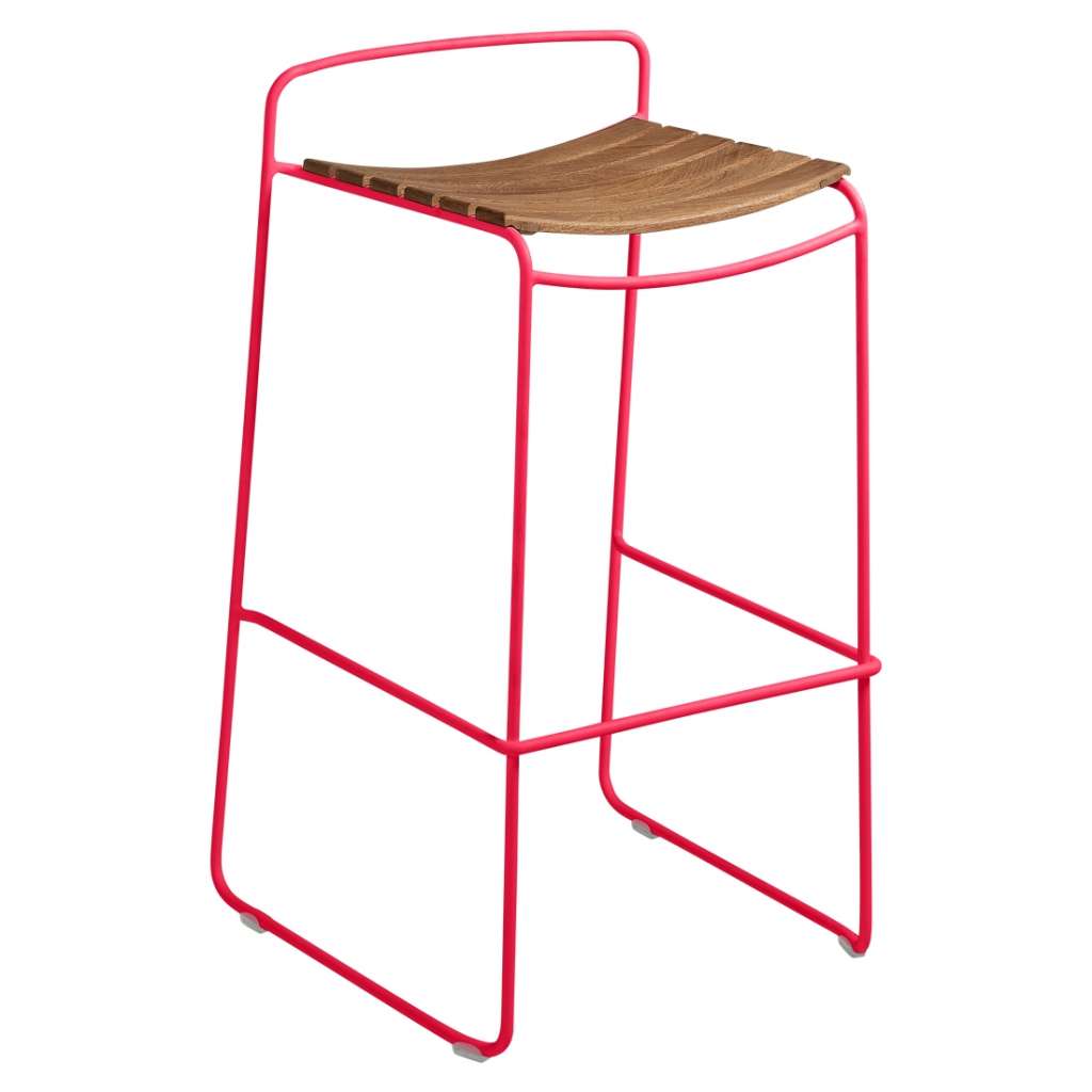Fermob - SURPRISING Barhocker Teak - 93 Rose Praline - outdoor