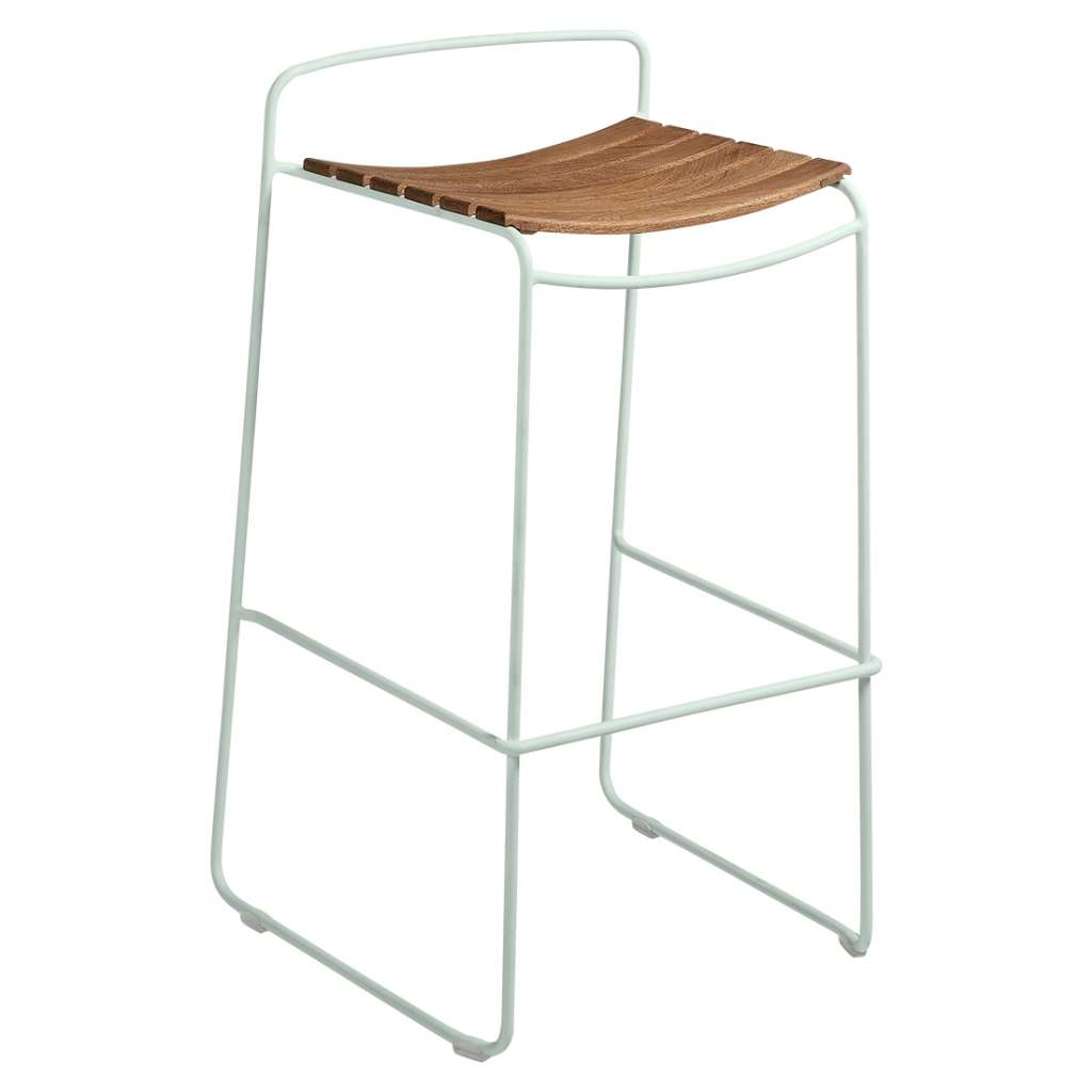 Fermob - SURPRISING Barhocker Teak - A7 Gletscherminze - outdoor