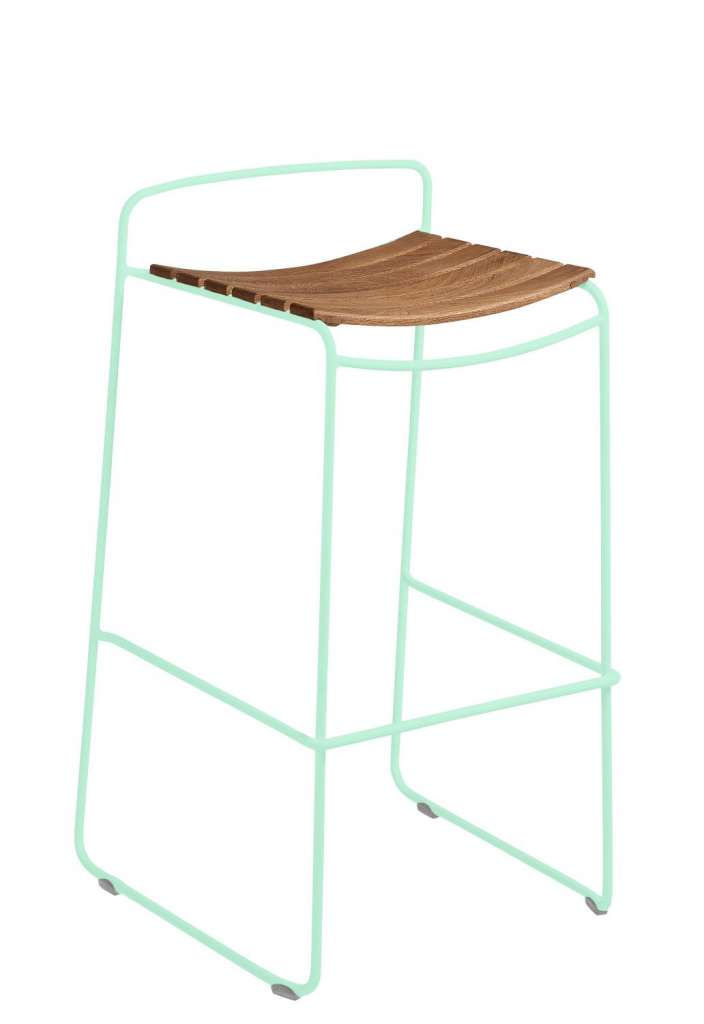 Fermob - SURPRISING Barhocker Teak - 83 Opalgrün - outdoor