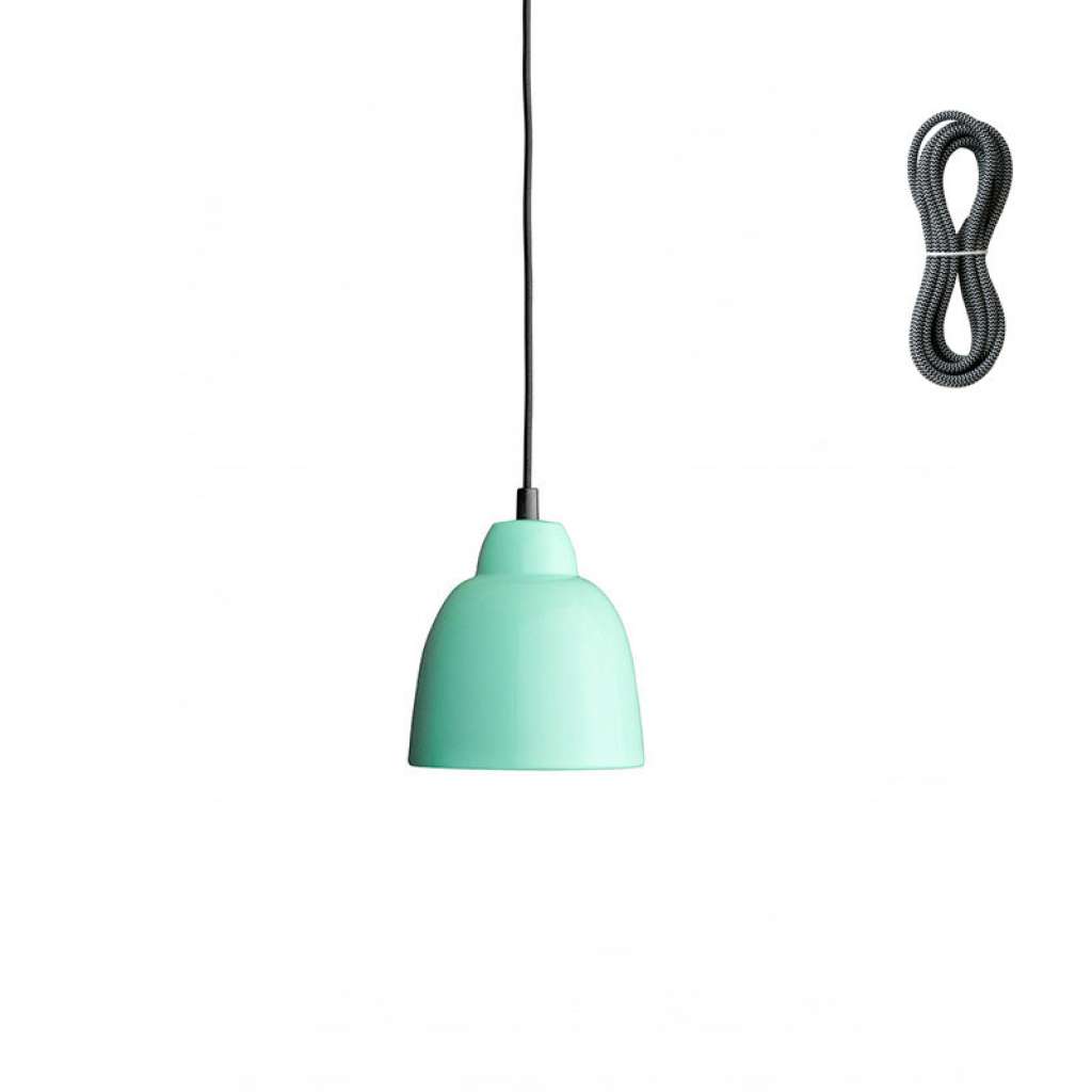 Made By Hand - Tulip Hängeleuchte - mint - Kabelfarbe snake - Baldachin schwarz - indoor