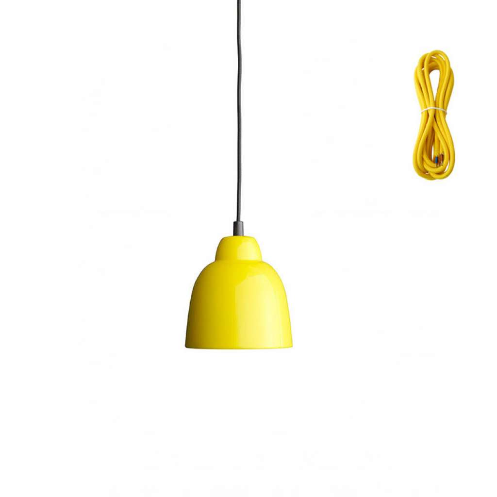 Made By Hand - Tulip Hängeleuchte - yellow - Kabelfarbe yellow - Baldachin weiß - indoor