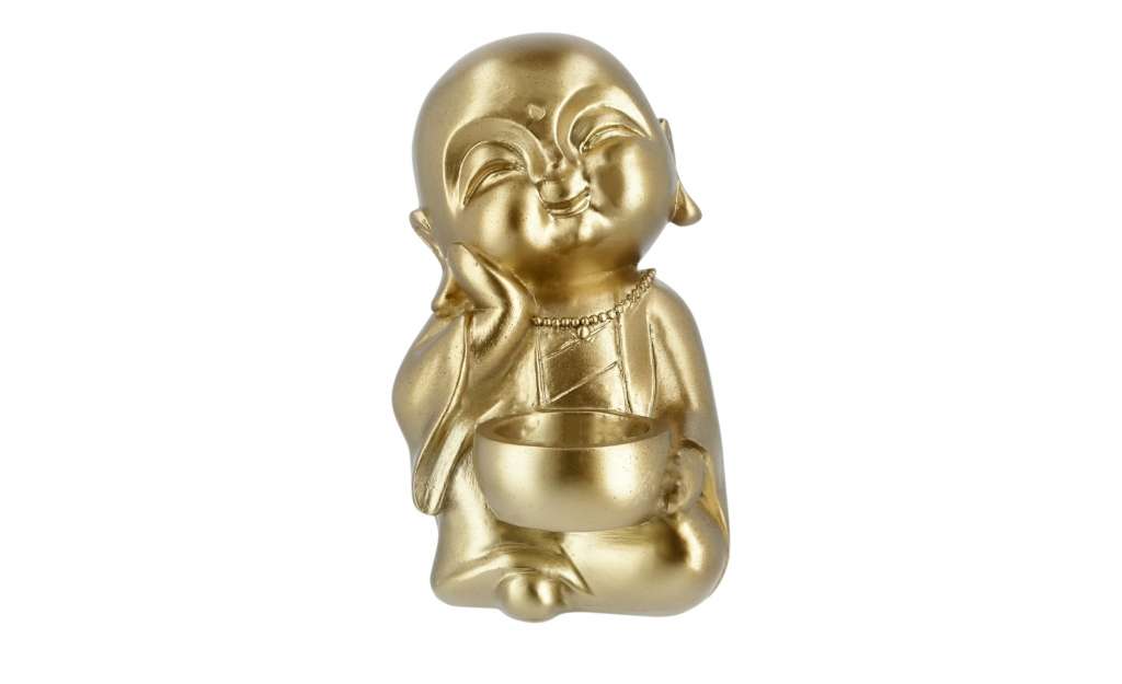 Teelichthalter Mönch ¦ gold ¦ Steinzeug, Polyresin (Kunstharz) Dekoration > Kerzen & Lichter > Kerzenständer - Höffner