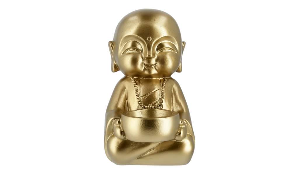 Teelichthalter Mönch ¦ gold ¦ Steinzeug, Polyresin (Kunstharz) Dekoration > Kerzen & Lichter > Kerzenständer - Höffner