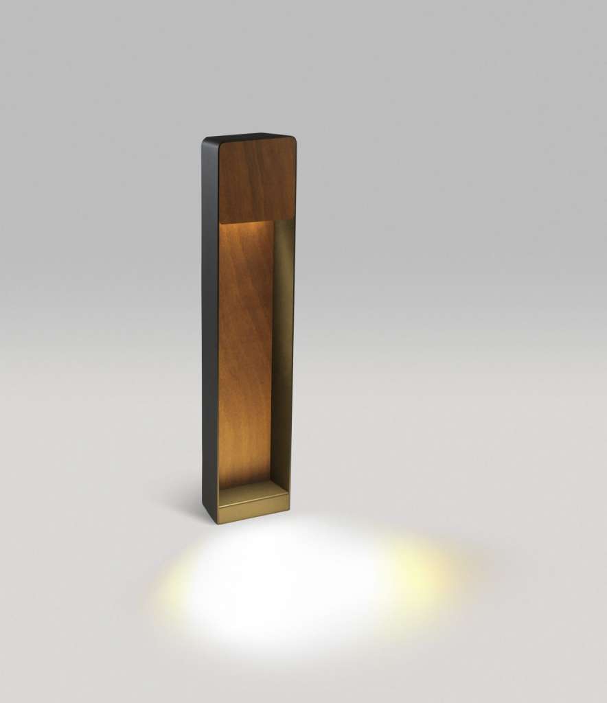 Marset - Lab 60 B Stehleuchte Outdoor - graphitgrau-irokoholz - indoor
