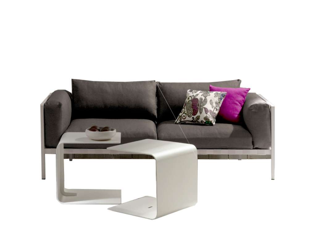 Tribù - Natal Alu Sofa 189 cm - Gestell weiß - Polsterfarbe 65 Natte Basalt - outdoor
