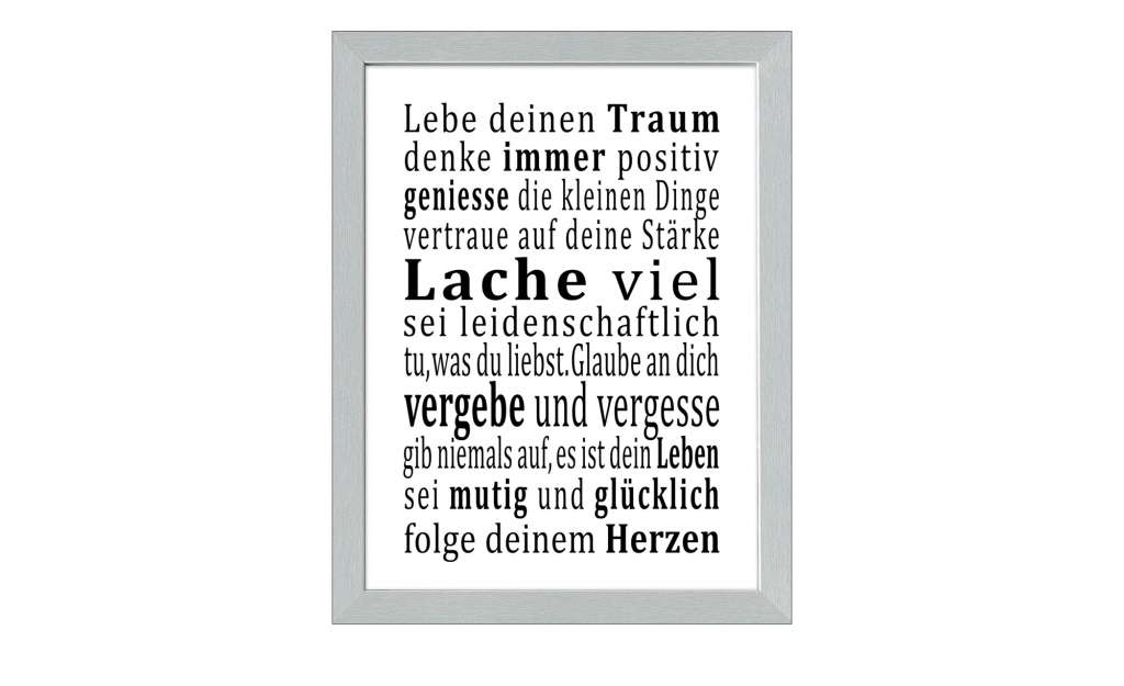 Gerahmtes Bild Scandic  Lebensweisheit Dekoration > Bilder & Schilder - Höffner