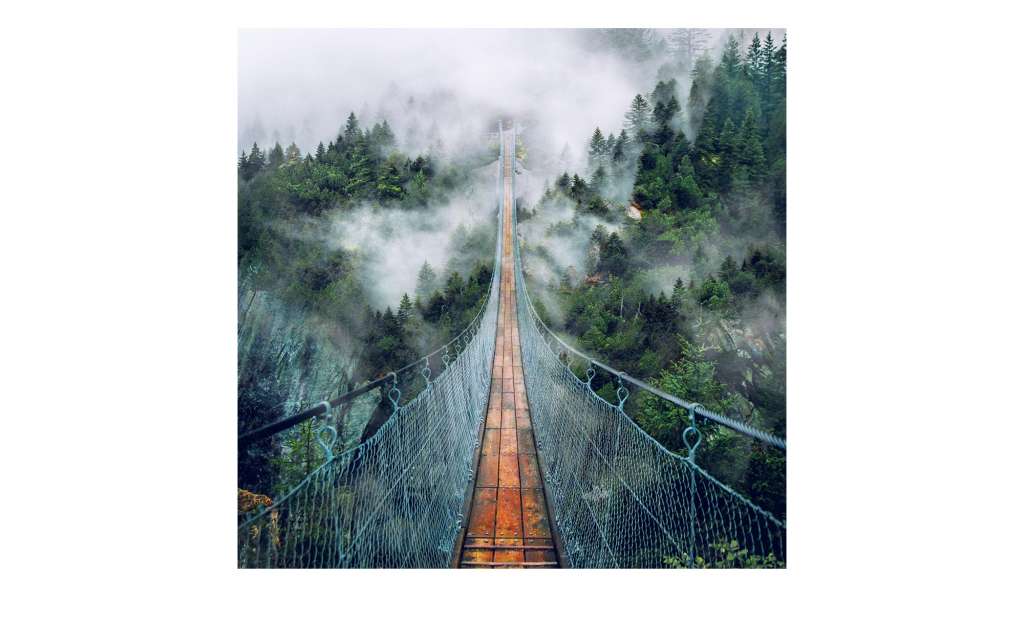 Glasbild 30x30 cm  Suspension Bridge Dekoration > Bilder & Schilder - Höffner