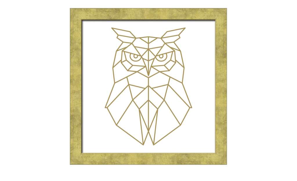 Gerahmtes Bild Scandic  Golden Polygon Owl Dekoration > Bilder & Schilder - Höffner