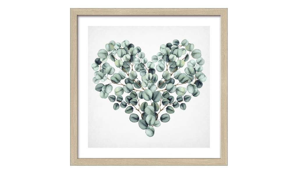 Gerahmtes Bild Slim-Scandic  Eucalyptus Heart Dekoration > Bilder & Schilder - Höffner