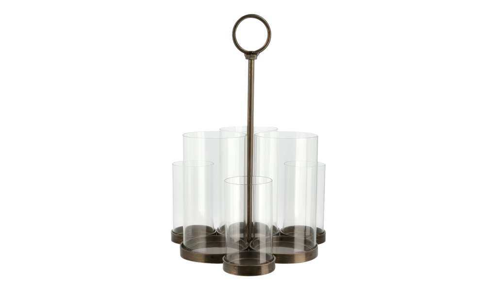 6er Windlicht ¦ schwarz ¦ Metall, Glas Ø: 25.8 Dekoration > Laternen & Windlichter - Höffner