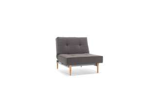 Innovation - Splitback Sessel - Dess. 216 - dunkelgrau - Beine Chrom - Gestell matt schwarz - indoor