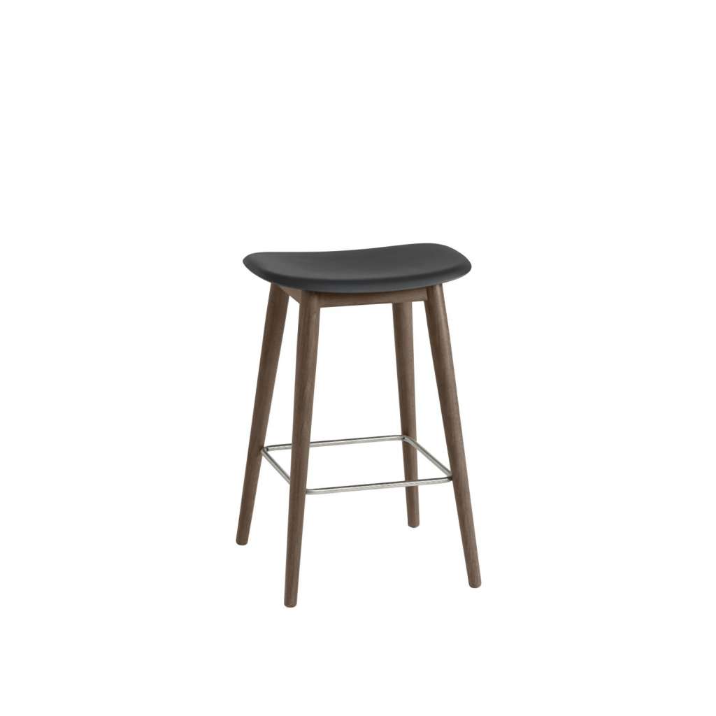 Muuto - Fiber Barhocker Holzgestell - back/stained dark brown - H65 - indoor