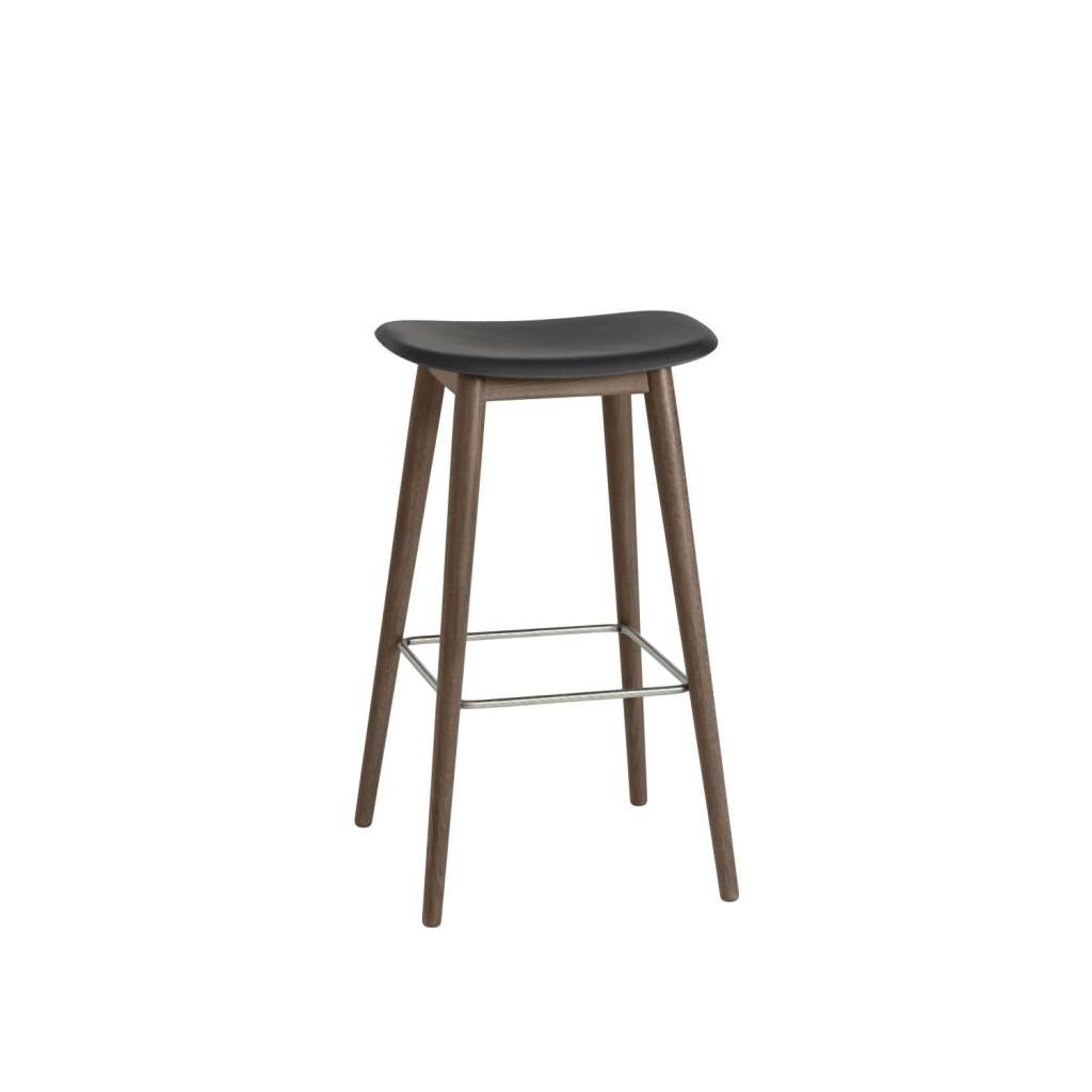 Muuto - Fiber Barhocker Holzgestell - back/stained dark brown - H75 - indoor