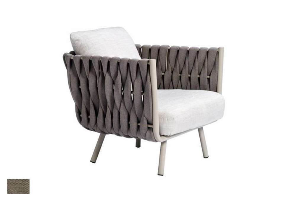 Tribù - Tosca Clubsessel - Gestellfarbe: linen / Bezug: Natté Basalt - outdoor
