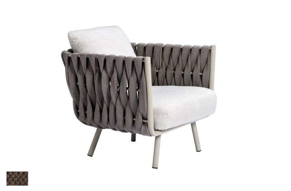 Tribù - Tosca Clubsessel - Gestellfarbe: linen / Bezug: Quadrata Walnut - outdoor