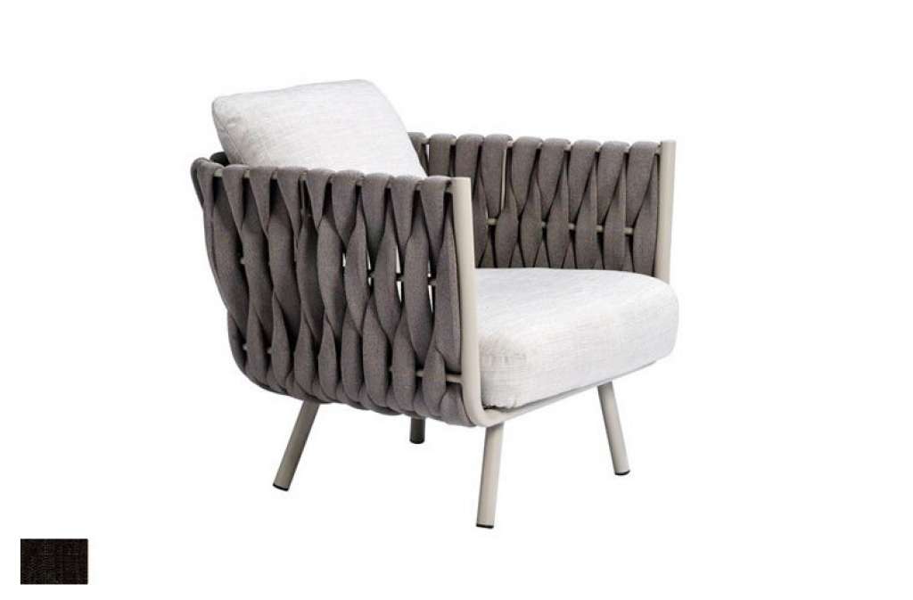 Tribù - Tosca Clubsessel - Gestellfarbe: linen / Bezug: Twist Wengé - outdoor