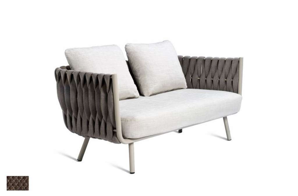 Tribù - Tosca Zweisitzer - Gestellfarbe: linen / Bezug: Quadrata Walnut - outdoor