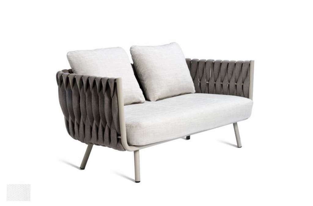 Tribù - Tosca Zweisitzer - Gestellfarbe: linen / Bezug: Nautical White - outdoor