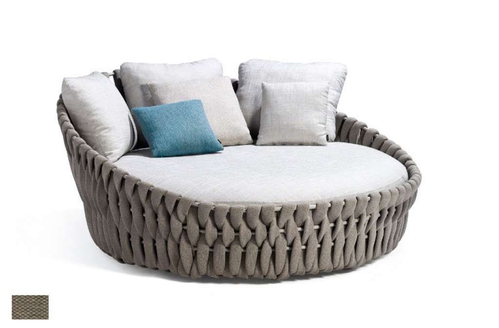 Tribù - Tosca Daybed - Gestellfarbe: linen / Bezug: Natté Basalt - outdoor