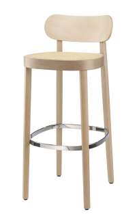 Thonet - 118 H Barhocker - Buche aufgehellt gebeizt - Muldensitz Formsperrholz - indoor