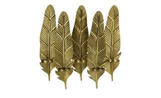 5er Wandkerzenleuchter  Federn ¦ gold ¦ Metall Dekoration > Kerzen & Lichter > Kerzenständer - Höffner