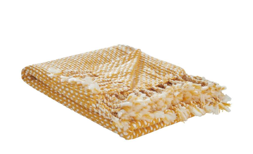 LAVIDA Sommer Plaid  Felicitas ¦ gelb ¦ 100% Polyacryl , Polyacryl Heimtextilien > Kuscheldecken - Höffner