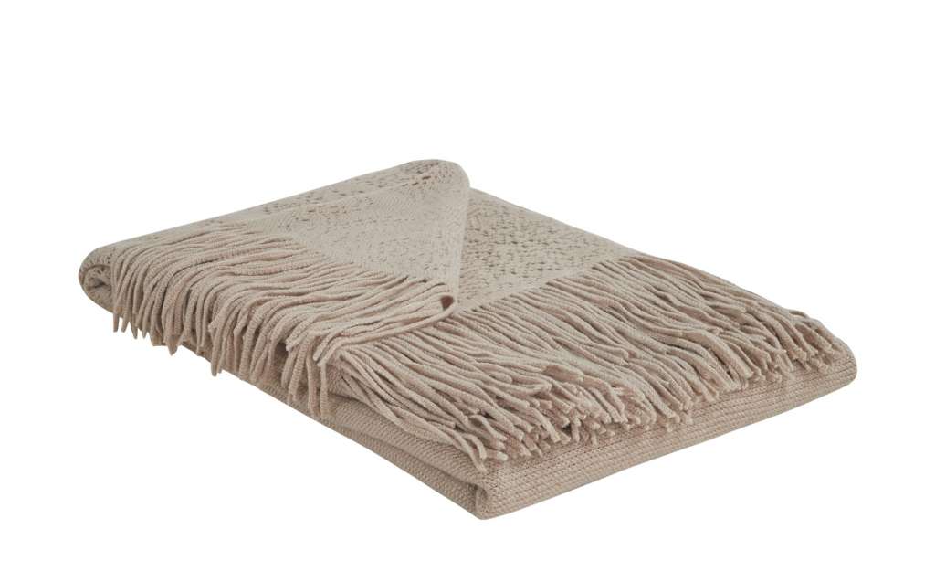 LAVIDA Strick-Plaid  Viola ¦ beige ¦ 100% Polyacryl Heimtextilien > Kuscheldecken - Höffner