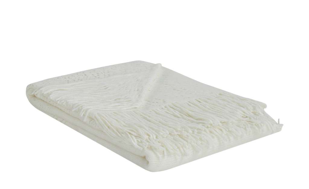 LAVIDA Strick-Plaid  Viola ¦ weiß ¦ 100% Polyacryl Heimtextilien > Kuscheldecken - Höffner