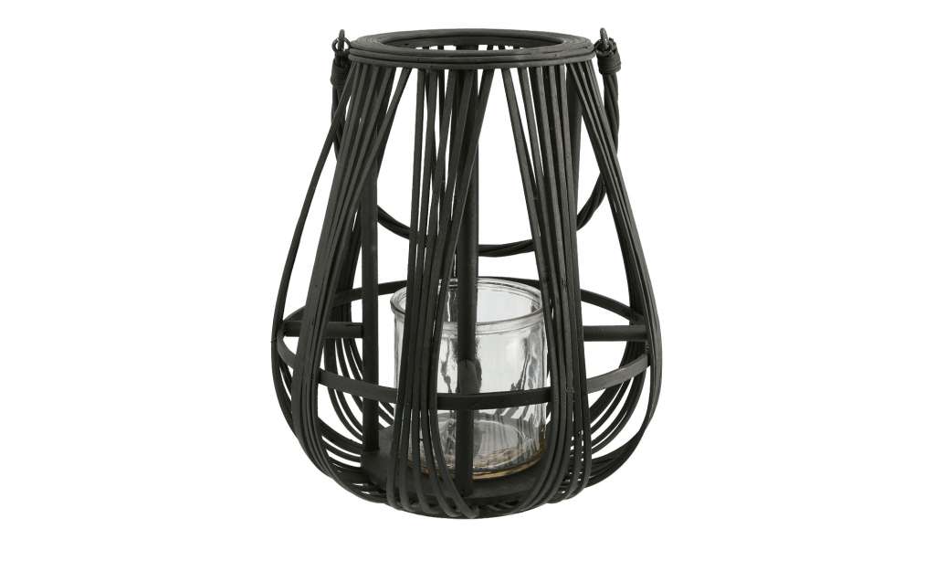 Windlicht Bambus ¦ schwarz ¦ Glas , Bambus Dekoration > Laternen & Windlichter - Höffner
