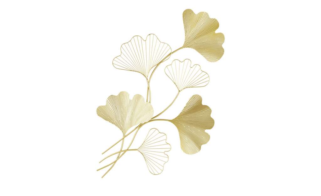 Wanddekoration  Gingkoblätter ¦ gold ¦ Metall Dekoration > Dekoartikel - Höffner