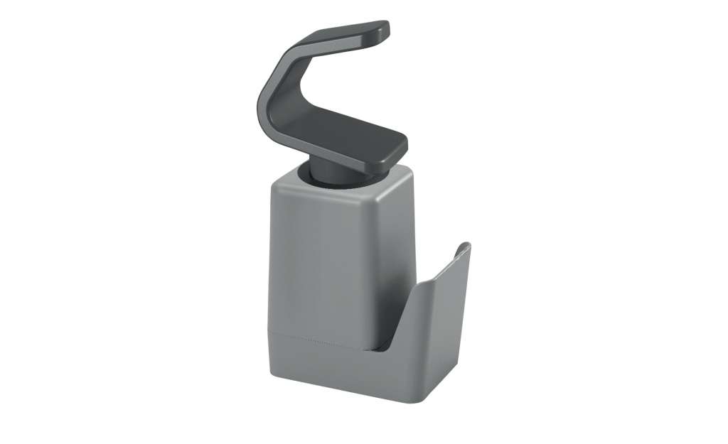 Seifenspender 400 ml mit Schwammhalter  Soap Tex ¦ grau ¦ Kunststoff Küchenzubehör & Helfer > Küchenhelfer - Höffner