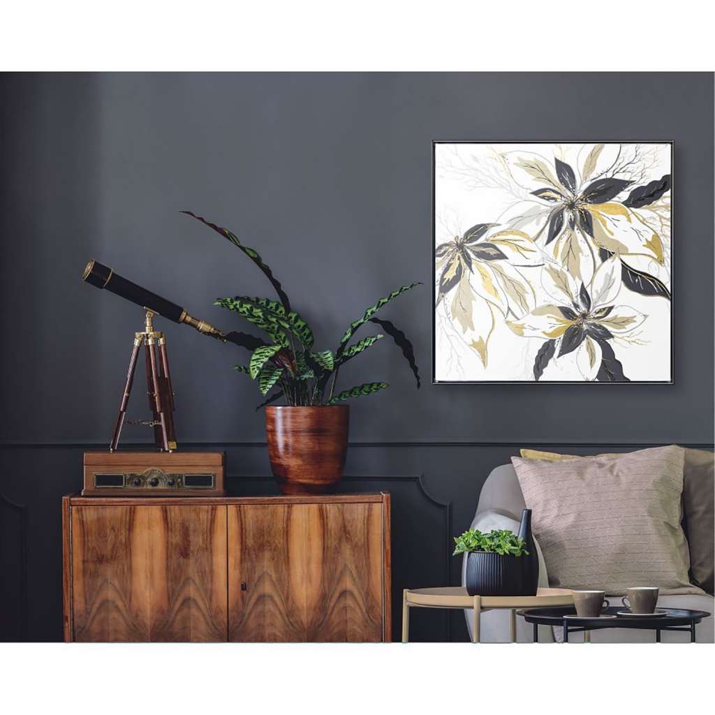home24 Leinwandbild Goldene Blüten