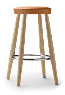 Carl Hansen & Søn - CH56/58 Barhocker - Eiche, geseift/Leder Loke 7050 - 68 cm - indoor