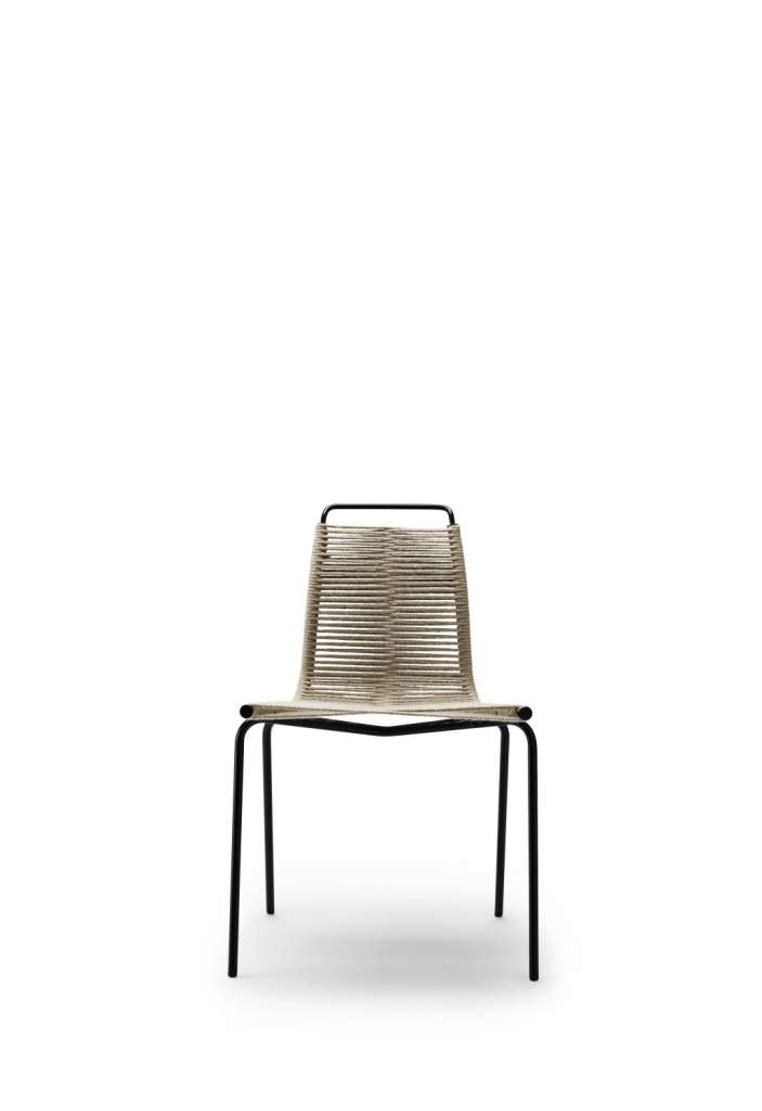 Carl Hansen & Søn - PK1 Stuhl - natur - Gestell schwarzer Stahl - indoor