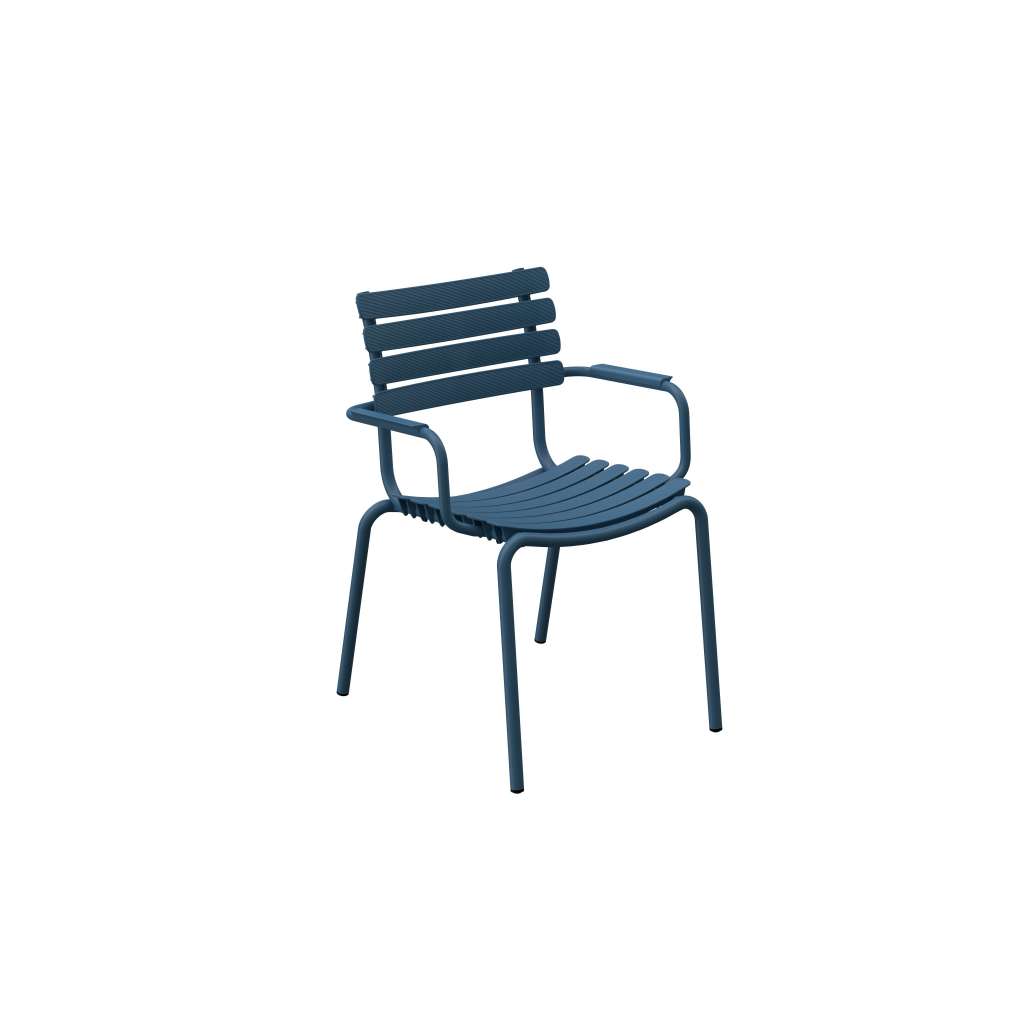 Houe - ReCLIPS Stuhl - blau - mit Aluminium Armlehne - indoor