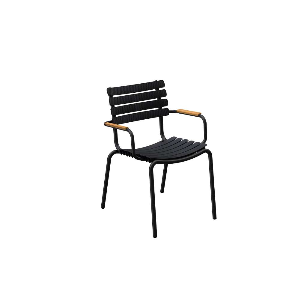 Houe - ReCLIPS Stuhl - schwarz - mit Bambus Armlehne - indoor