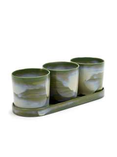 Serax - Terres De Rêve Blumentopf - L - MIT UNTERER PLATTE L 12X12X11,3 CM - indoor